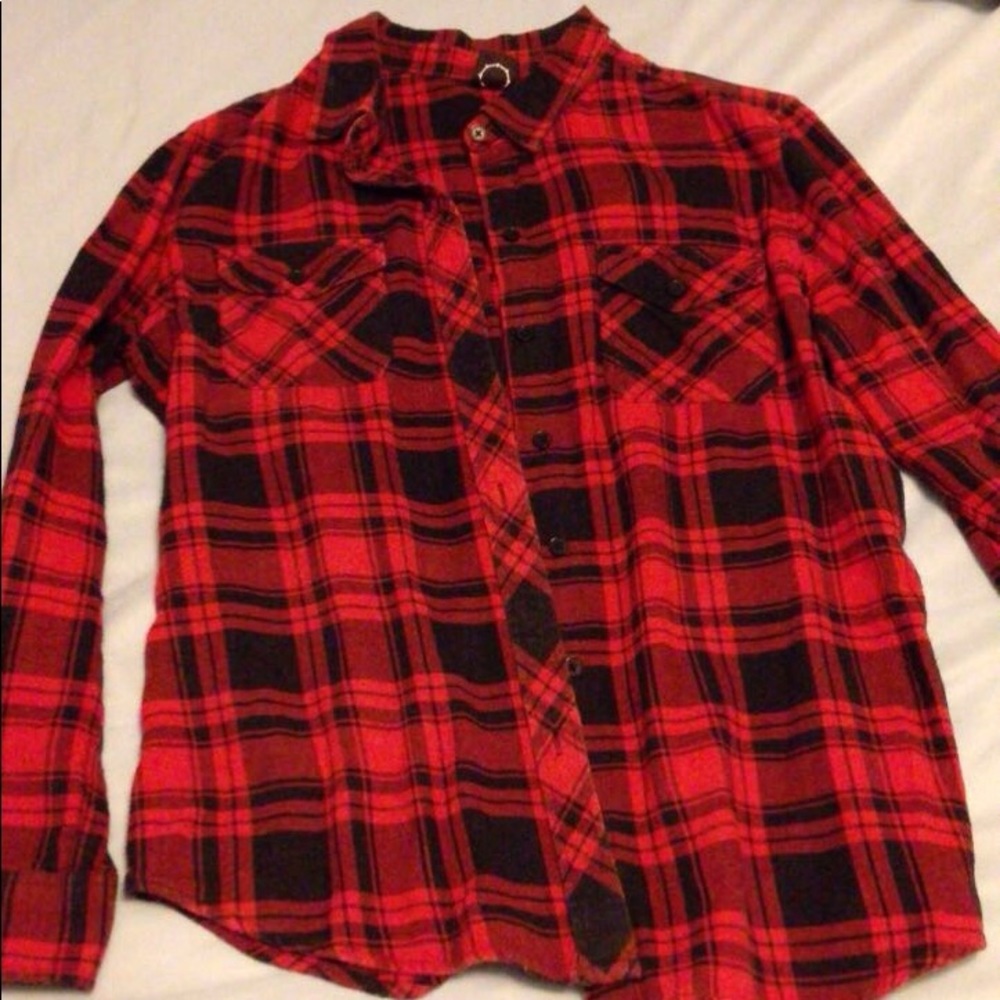 Black & red EMPYRE flannel size small over sized